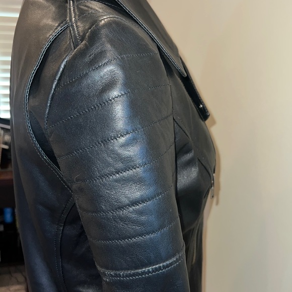 Kenna-T black lamb skin leather Moto jacket size xs - Picture 3 of 7